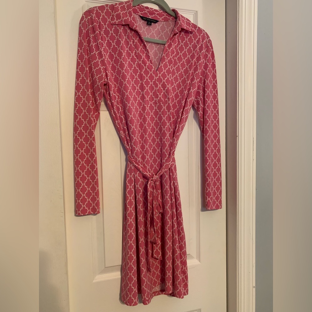 Brooks Brothers pink dress with tie waist size S